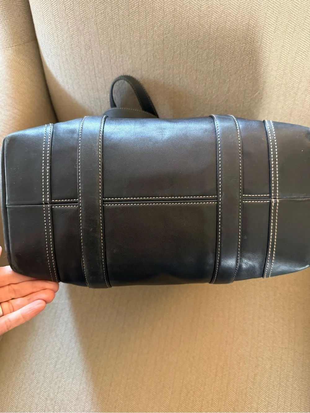 VINTAGE Coach Black Leather Hampton Tote - price reduced! - Picture 2 of 10